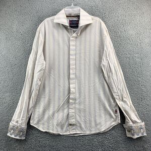 Men's English Laundry Medium Shirt Long Sleeve Button Front Cotton Embroidered